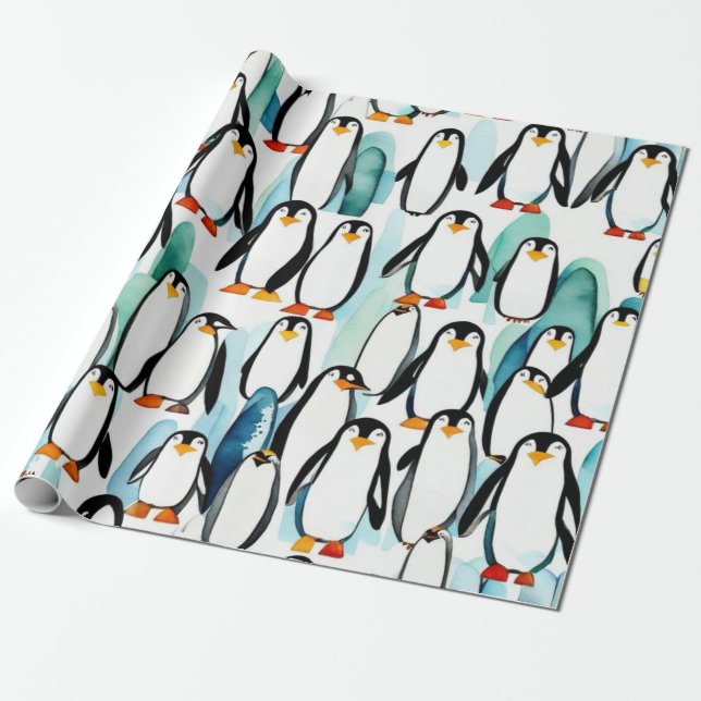 Niedliche Pinguine Geschenkideen Packpapier (Ungerollt)