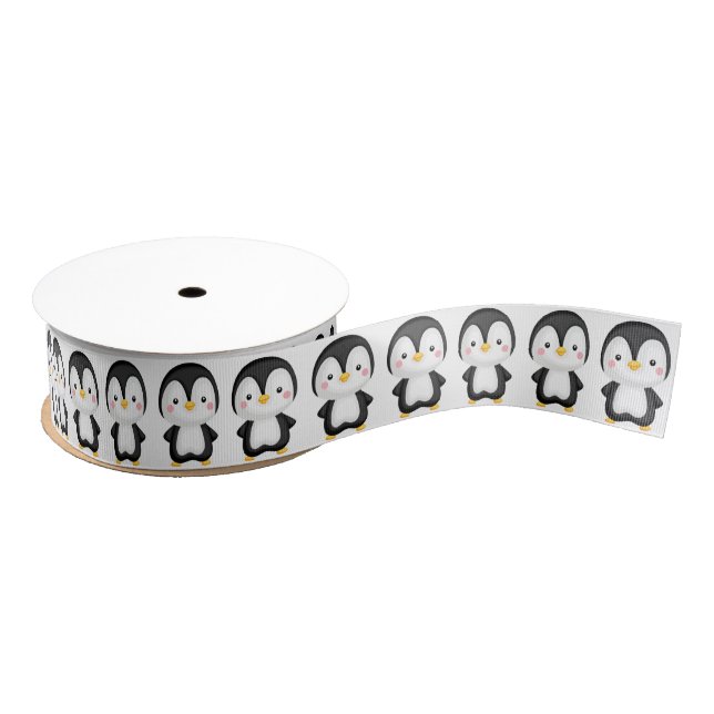Niedliche Pinguine Grosgrain Ribbon Ripsband (Spule)