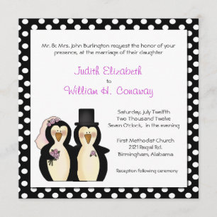 Niedliche Pinguine Hochzeitseinladung Einladung