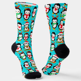 Niedliche Pinguine im sinkenden Winterwunder im Sc Socken