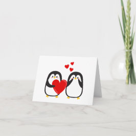 Niedliche Pinguine in der Liebe - Karte