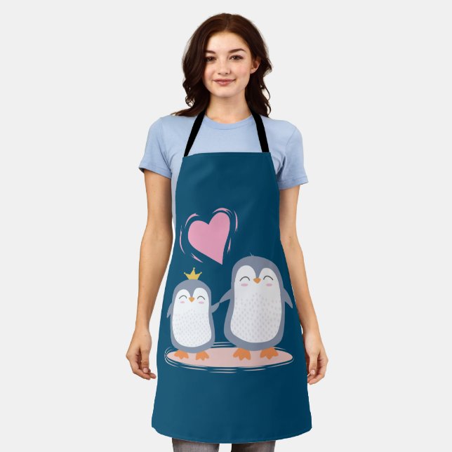 niedliche Pinguine in der Liebe Schürze (Getragen)