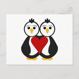 Niedliche Pinguine in Liebe Postkarte