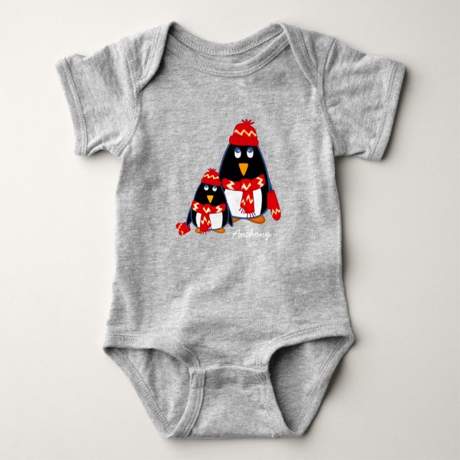 Niedliche Pinguine | INDIVIDUELLE NAME T-Shirt (Vorderseite)