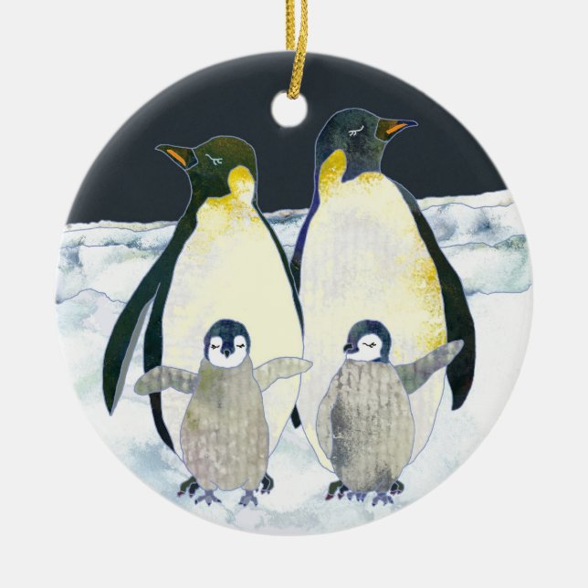 Niedliche Pinguine Keramikornament (Vorne)