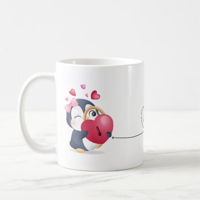 Niedliche Pinguine - kundenspezifische Coffee-Tass Kaffeetasse (Links)