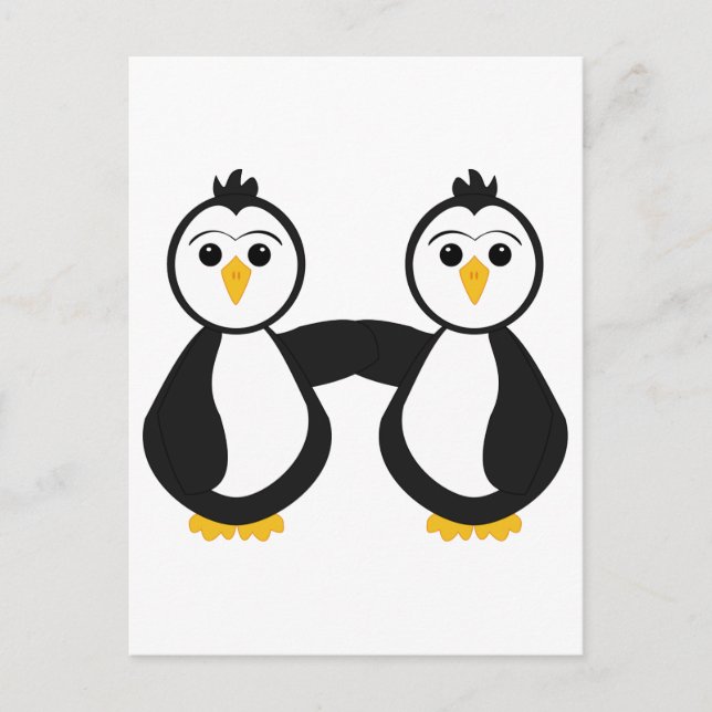 Niedliche Pinguine mit Händen Postkarte (Vorderseite)