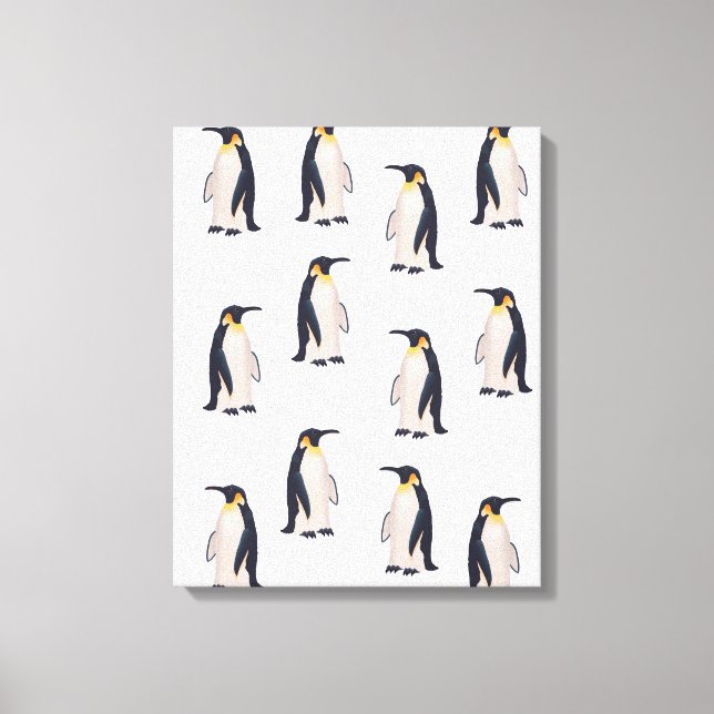Niedliche Pinguine Muster Leinwanddruck (Vorderseite)