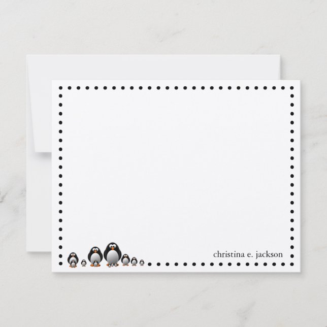 Niedliche Pinguine Personalisierte Note Card Mitteilungskarte (Vorderseite)