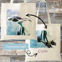 Niedliche Pinguine Schwarz-Weiß-Wasserfarben-Kinde Tragetasche