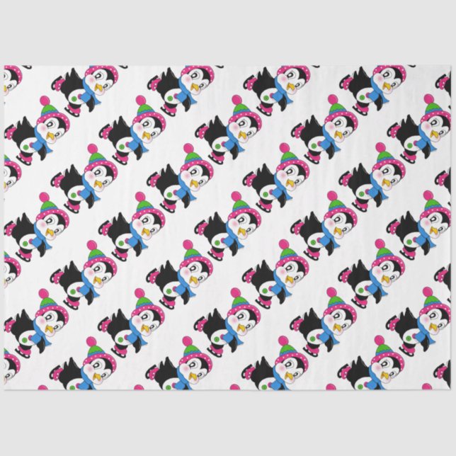 Niedliche Pinguine Seidenpapier (Vorderseite)