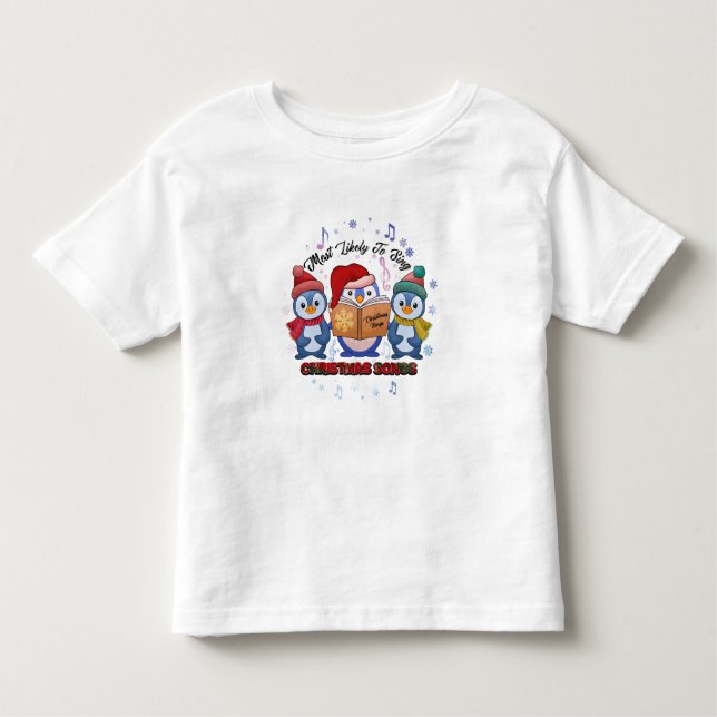 Niedliche Pinguine singen Weihnachtslieder Kleinkind T-shirt (Vorderseite)