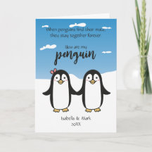 Niedliche Pinguine, Valentinkarte