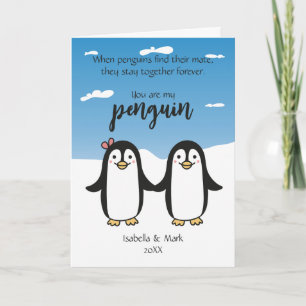 Niedliche Pinguine, Valentinkarte Karte