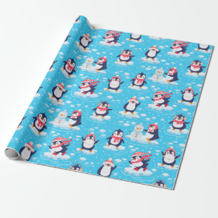 Niedliche Pinguine Weihnachten Geschenkpapier