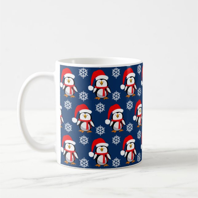 Niedliche Pinguine Weihnachten Kaffeetasse (Links)