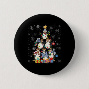 Niedliche Pinguine Weihnachtsbaumleuchten Tierkids Button