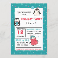 Niedliche Pinguine Winterurlaub Weihnachten Party