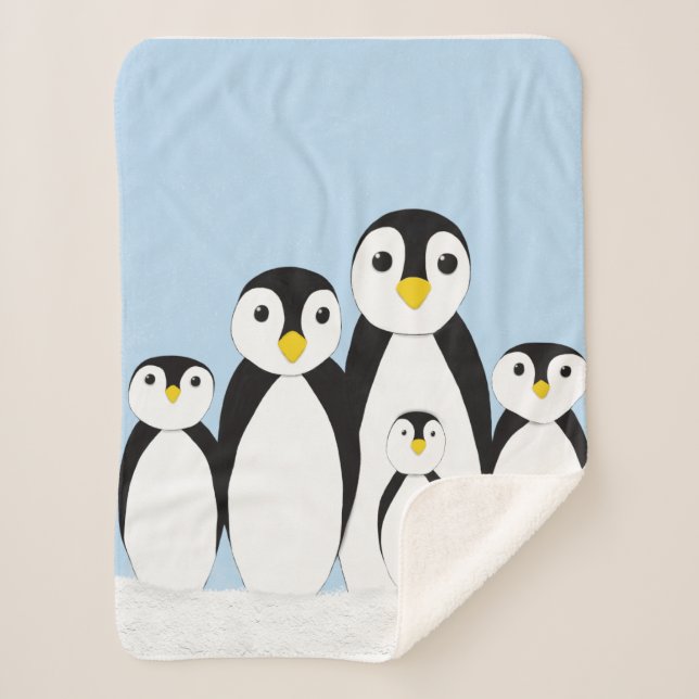 Niedliche Pinguinfamilie Sherpadecke (Vorderseite)