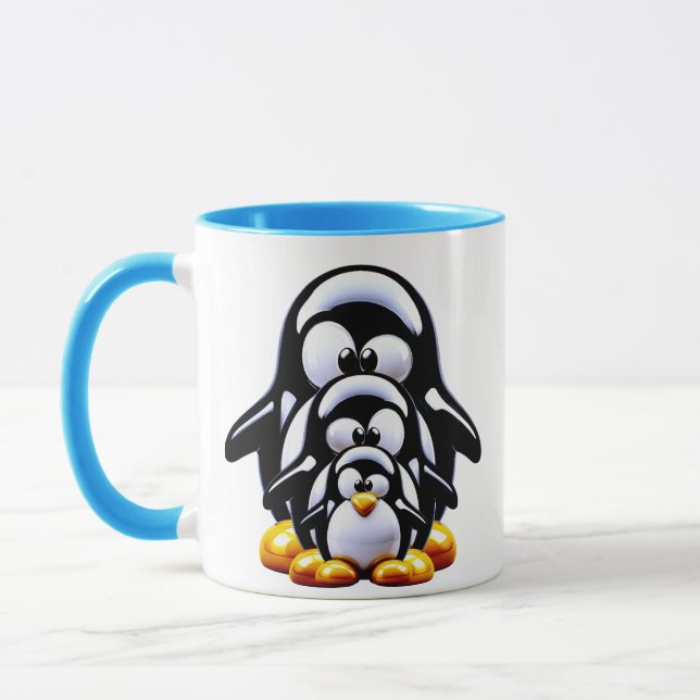 Niedliche Pinguinfamilie Tasse (Links)