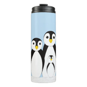 Niedliche Pinguinfamilie Thermosbecher