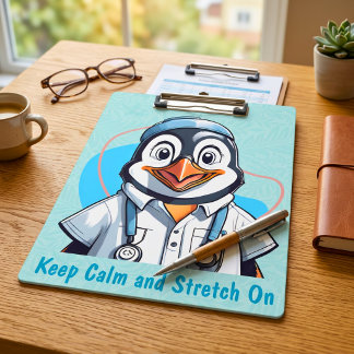 Niedliche Pinguingeschenke für Physiotherapeuten Ä Klemmbrett