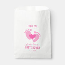 Niedliche Pink BABY FEET Heart Girl Babydusche