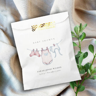 Niedliche Pink Baby Girl Clothesline Kinderdusche Geschenktütchen