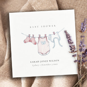 Niedliche Pink Baby Girl Clothesline Kinderdusche Serviette