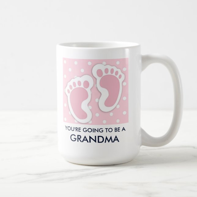 Niedliche Pink Baby Girl Footprints Kaffeetasse (Rechts)