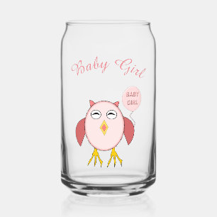 Niedliche Pink Baby Girl Owl Custom Gender Reveal Dosenglas