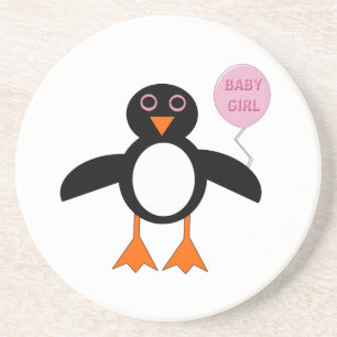Niedliche Pink Baby Girl Pinguin-Untersetzer Untersetzer