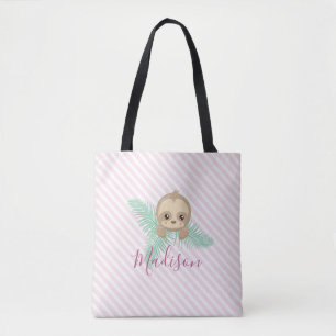 Niedliche Pink Baby Slot Monogram Totbeutel