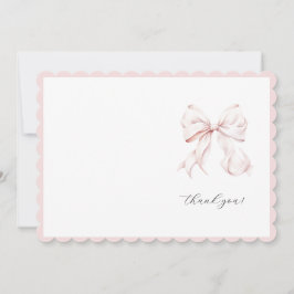 Niedliche Pink Bow Girl Danke-Karte Einladung