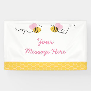 Niedliche Pink Bumble Bee Baby Dusche Banner