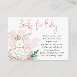 Niedliche Pink Bunny Floral BÜCHER FÜR BABY Anfrag Begleitkarte