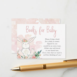 Niedliche Pink Bunny Floral BÜCHER FÜR BABY Anfrag Begleitkarte