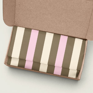 Niedliche Pink-Creme Braune neapolitanische Streif Seidenpapier