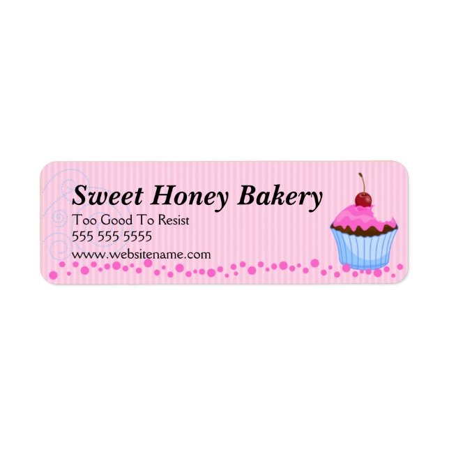Niedliche Pink Cupcake Bakery Labels (Vorne)