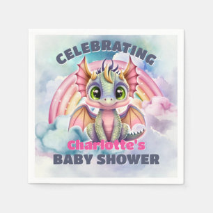 Niedliche Pink Dragon Baby Dusche Serviette