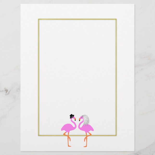 Niedliche Pink Flaingo Bride Groom Hochzeit (Vorderseite)
