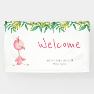 Niedliche Pink Flamingo Kinderdusche Empfang Banner