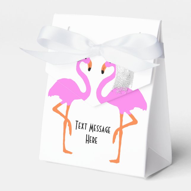 Niedliche Pink Flamingos Bride & Groom Wedding Geschenkschachtel (Vorderseite)
