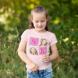 Niedliche Pink Girl FotoCollage Geburtstagsparty