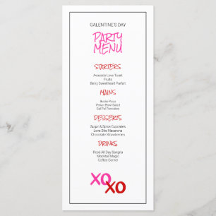 Niedliche Pink Girls Night Out Galentine's Day Par Menükarte