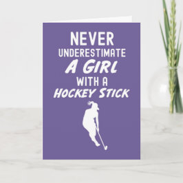 Niedliche Pink Hockey Cards für Girls Sportspieler Karte