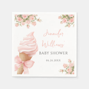Niedliche Pink Ice Creme Cone Bow Baby Girl Dusche Serviette