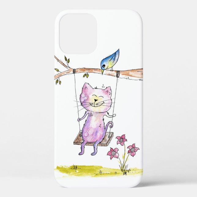 Niedliche Pink-Katze am Swing Case-Mate iPhone Hülle (Rückseite)