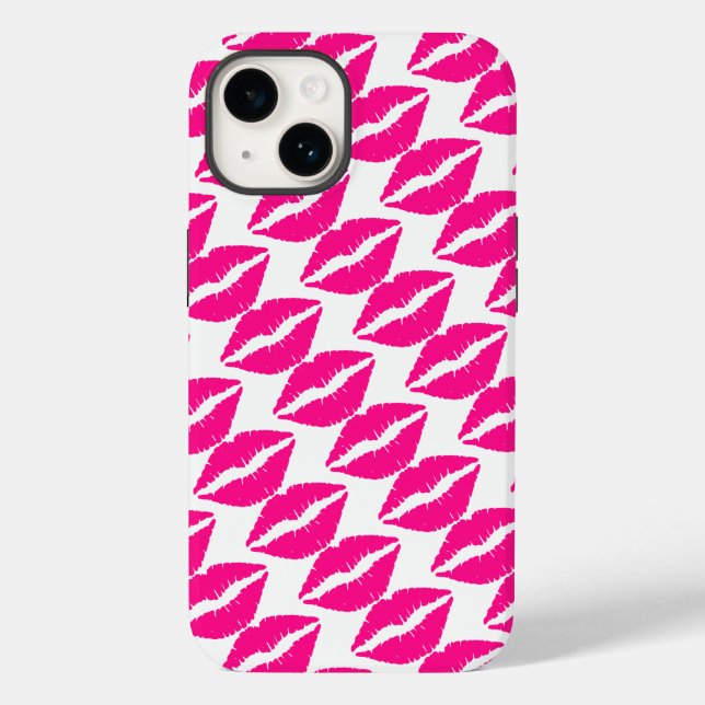 Niedliche Pink Kisses Krawatte Case-Mate iPhone Hülle (Rückseite)