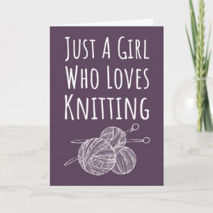 Niedliche Pink Knitter Cards Knittern Hobby Karte